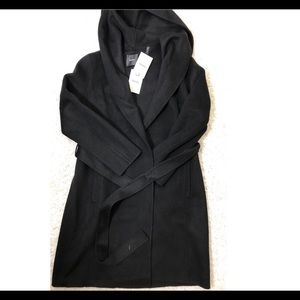 NWT $795 Theory Wilrose Wool Cashmere Black Coat